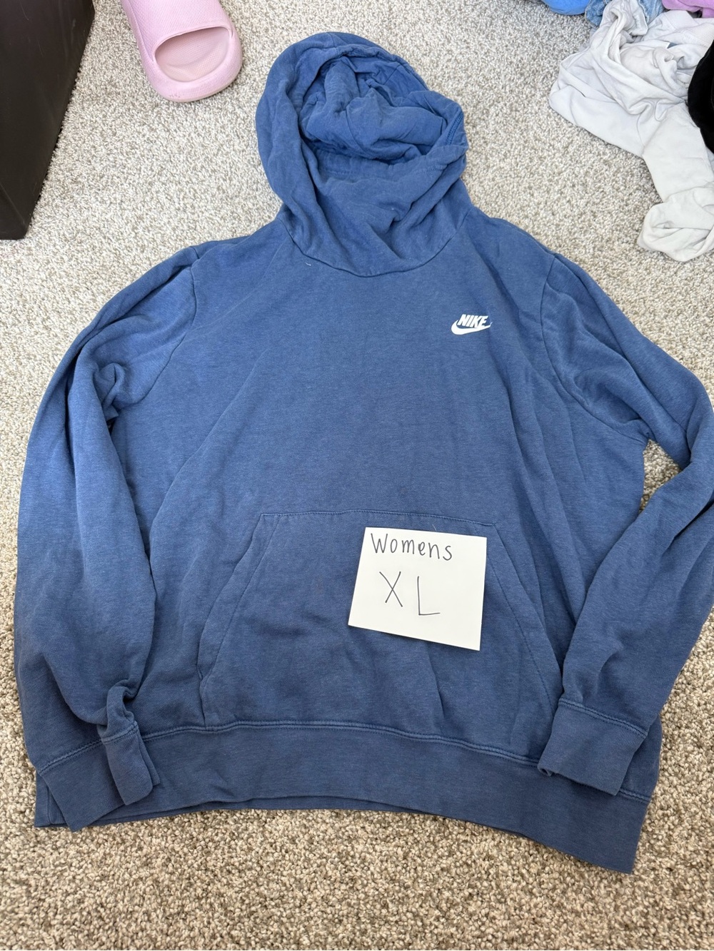 Nike Men’s Blue Zip-Up Hoodie Sweatshirt